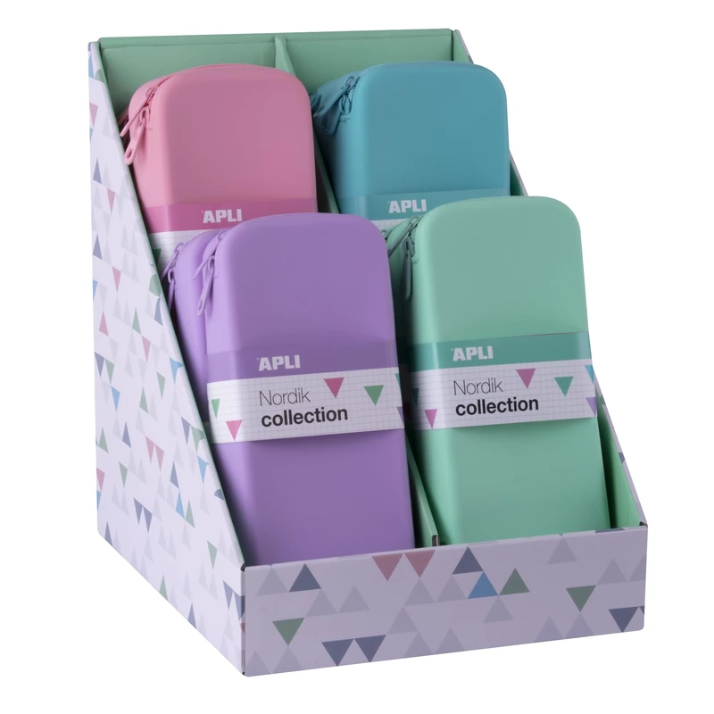APLI 20408 – Display Box with 8 Rectangular Silicone Cases XL Assorted Colours - Image 1