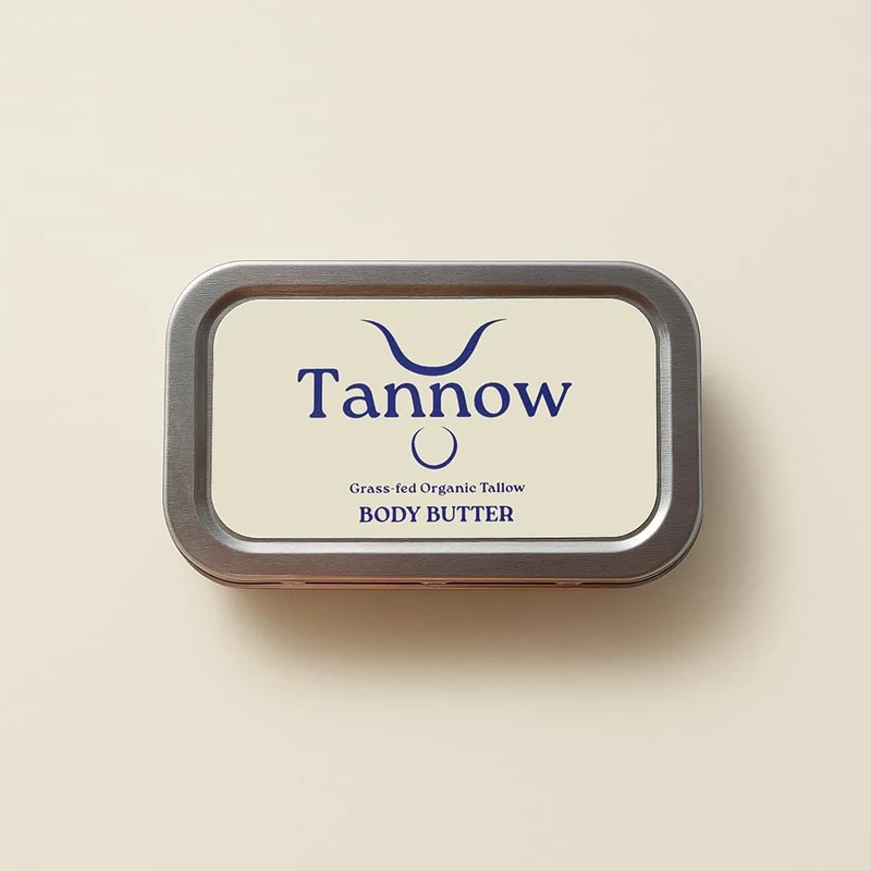 Tallow Body Butter - Grass-fed & Organic Tallow Skincare, Infused with Natural Oils for Deep Skin Hydration, Free From Parabens & Preservatives (100ml, Organic Vanilla & Bergamot)