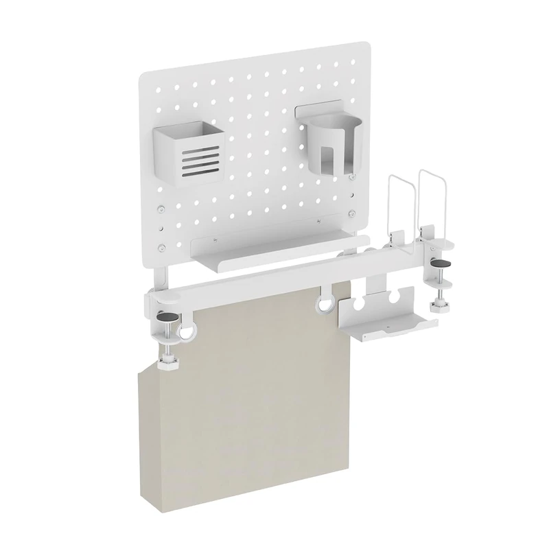 LogiLink PB0101 Perforated Plate Organiser for Desks & Rail System with Document Holder, Hole Spacing 32 mm