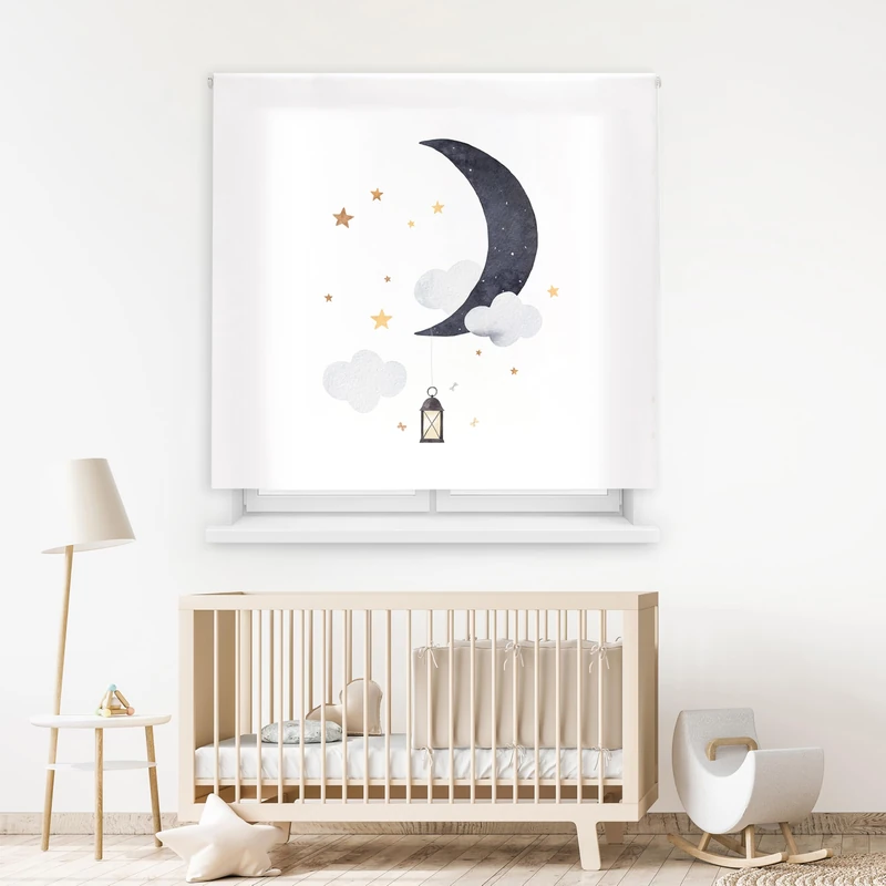 Blindecor Digital | Translucent Patterned Roller Blind | Children's Family | Model F-Summer of One Night | 110 x 180 cm (W x H) Fabric Size 106 x 175 cm | Blinds for Windows