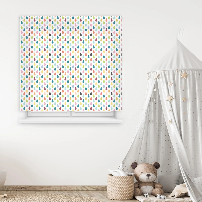 Blindecor Digital | Translucent Printed Roller Blind | Children's Family| F-Watercolor Model | 110 x 180 cm (W x H) Fabric Size 106 x 175 cm | Window Blinds