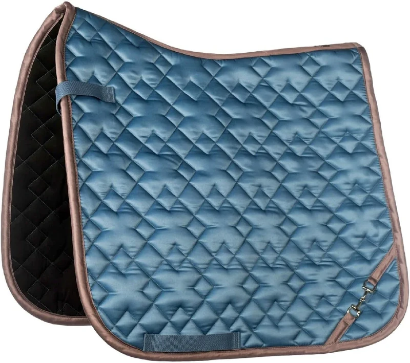 HKM Golden Bit Saddle cloth Smokey Blue Pony Dressage