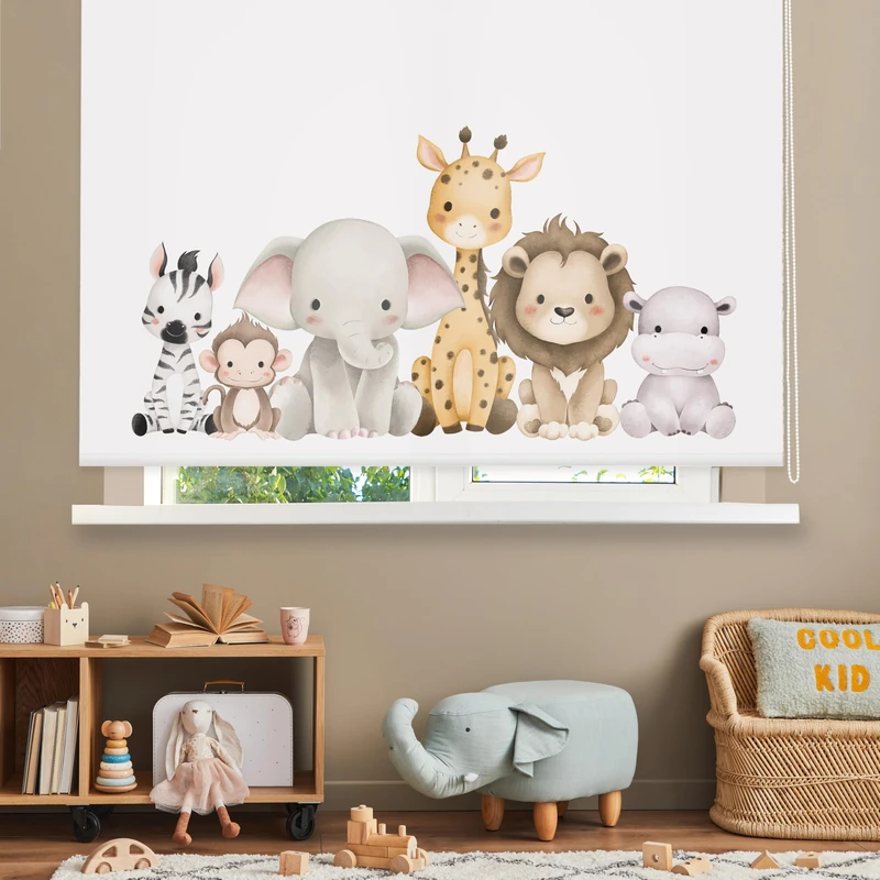 Blindecor Digital | Translucent Printed Roller Blind | Children's Family| Model F-Sabana Baby | 130 x 180 cm (W x H) Fabric Size 126 x 175 cm | Window Blinds