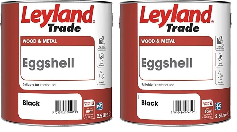 Leyland Trade Eggshell - Black 2.5L (Pack of 2)