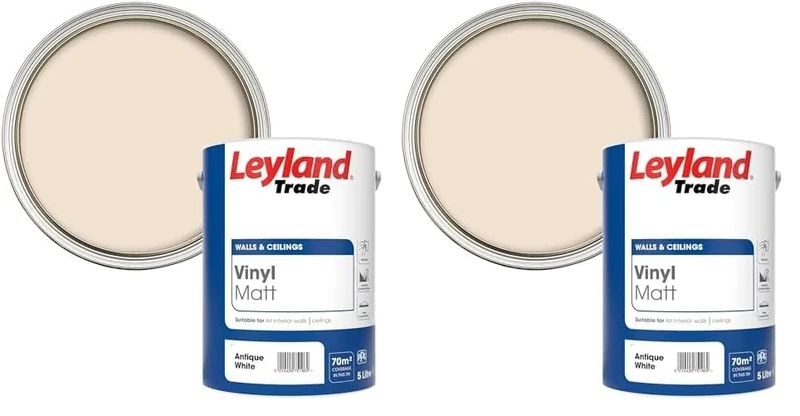 Leyland Trade Vinyl Matt Emulsion Paint - Antique White 5L (Pack of 2)