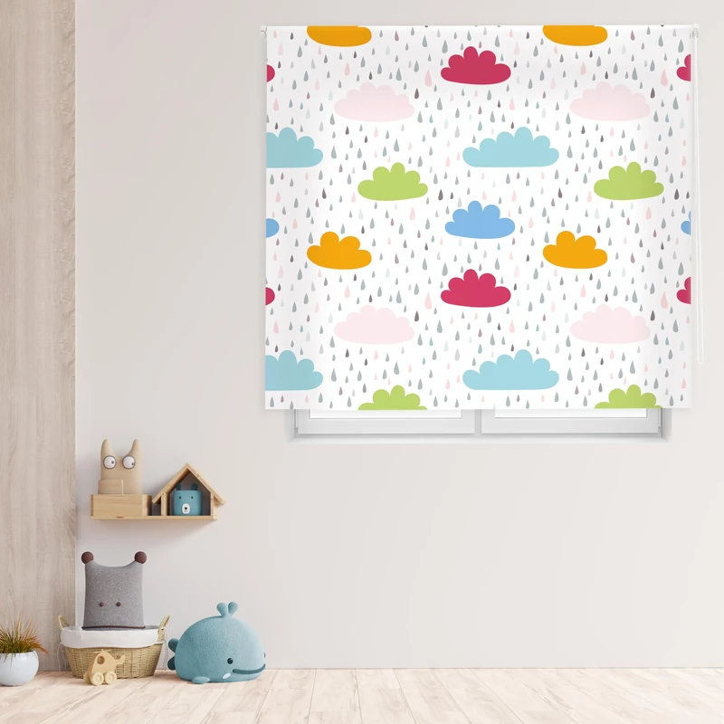 Blindecor Digital | Translucent Printed Roller Blind | Children's Family| Model F-LLUVIACOLOR | 150 x 180 cm (W x H) Fabric Size 146 x 175 cm | Window Blinds