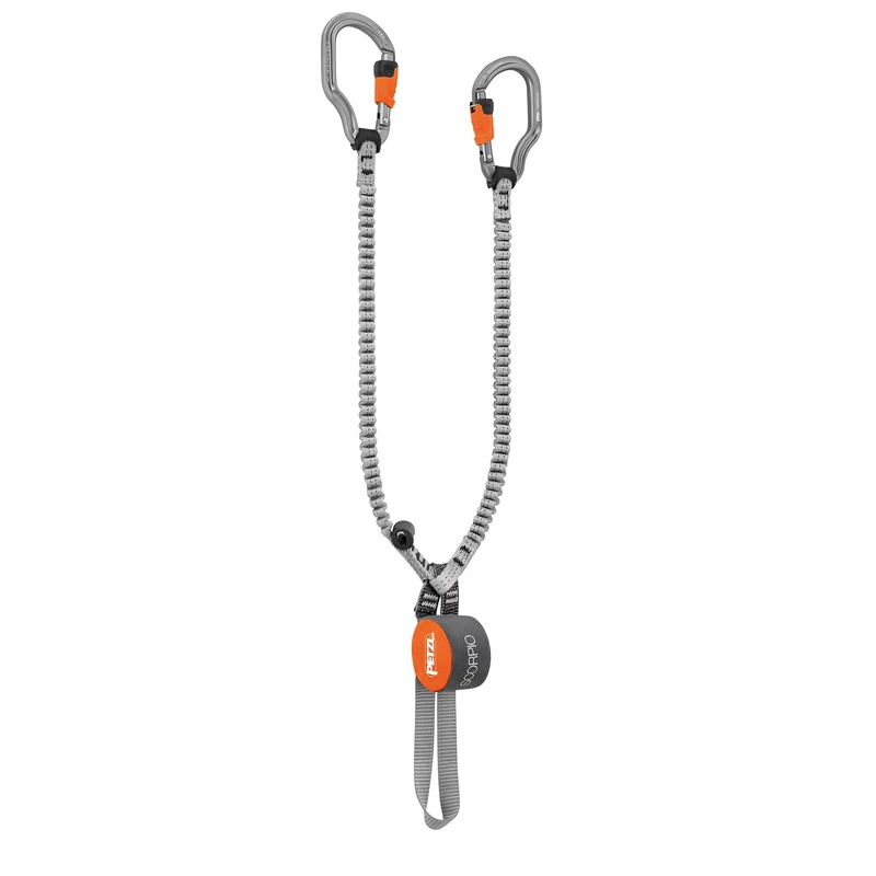 PETZL - Via Ferrata Scorpio Vertigo Lead - from 40 to 120 kg, Orange, 365 g - Image 1