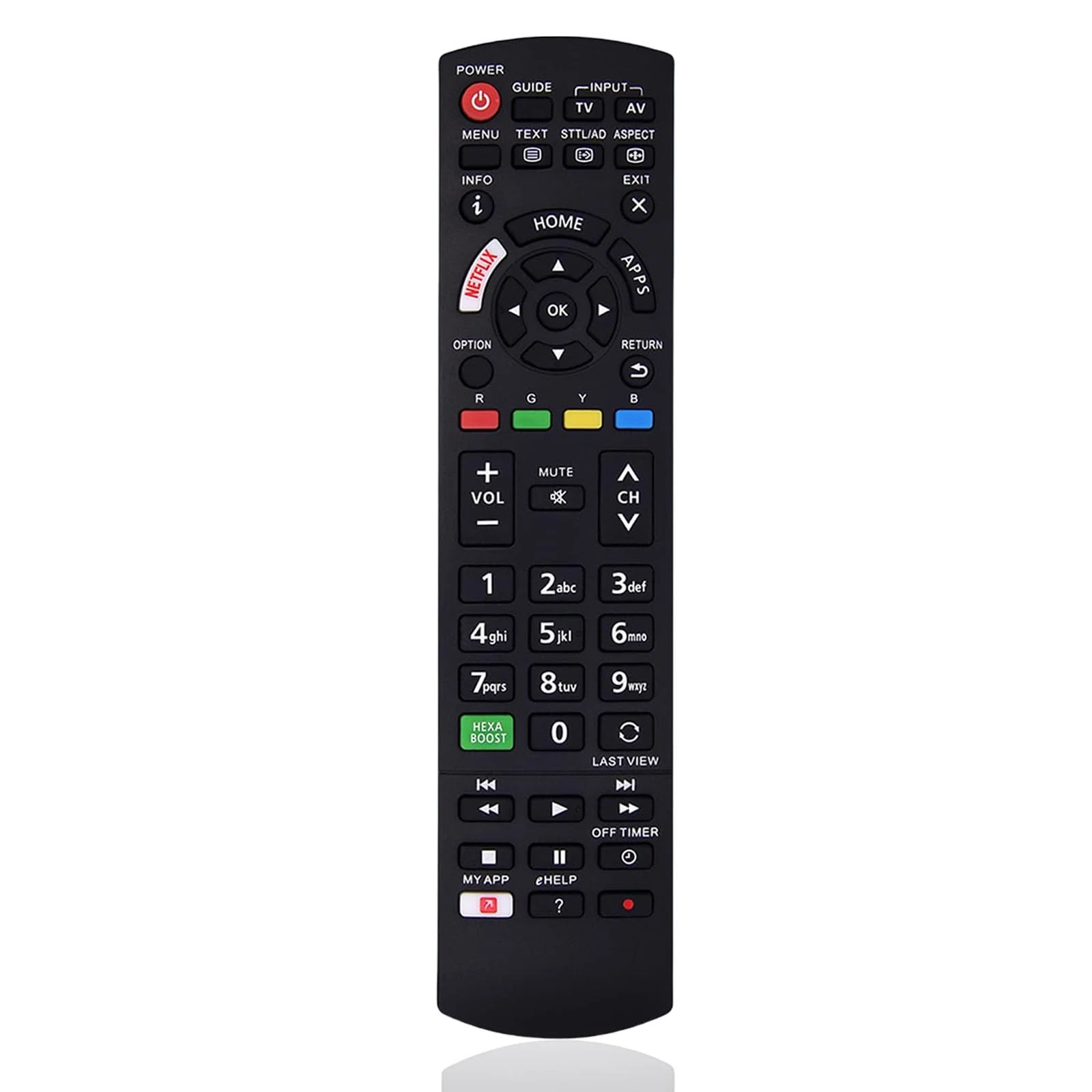 Universal Remote Control Compatible with Panasonic Plasma Viera Smart LCD LED 3D HD TV | No Setup Required Remote Control with Buttons for NETFLX and MY APP