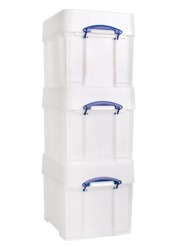 Really Useful Plastic Storage Box 35XXL Extra Strong White Pack of 3