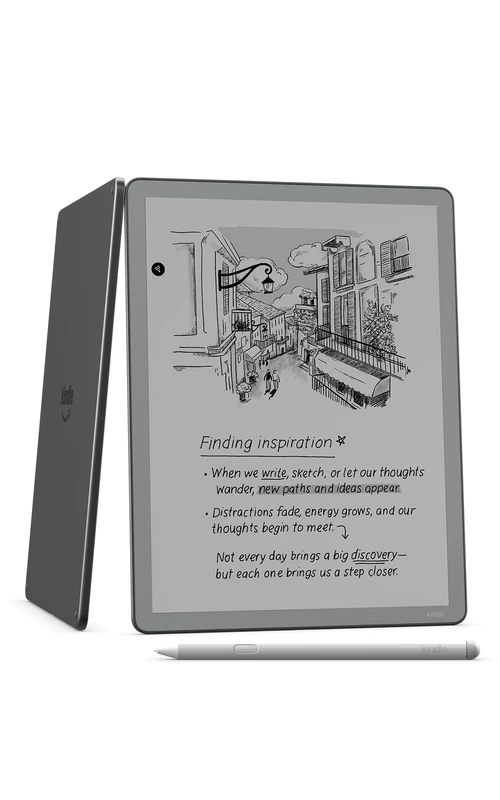 Amazon Kindle Scribe Without Front Light 16 GB (newest generation) — 11" paper-like display — Thinner, lighter, faster — Write in the built-in notebook, documents and books