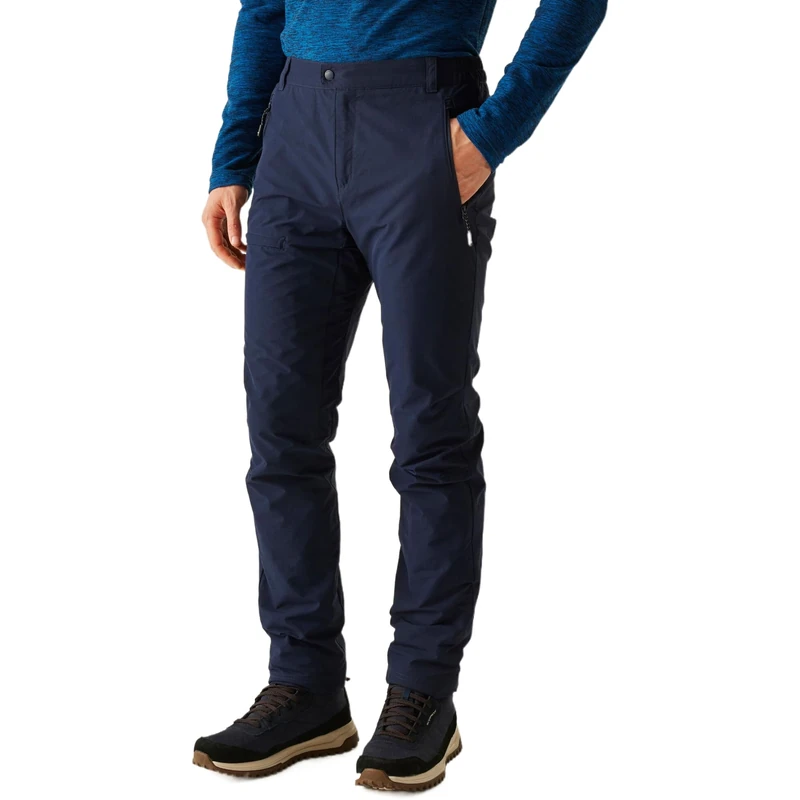 Regatta Mens Highton Hiking Trousers Stretch Water Repellent Quick Dry Winter Walking Blue