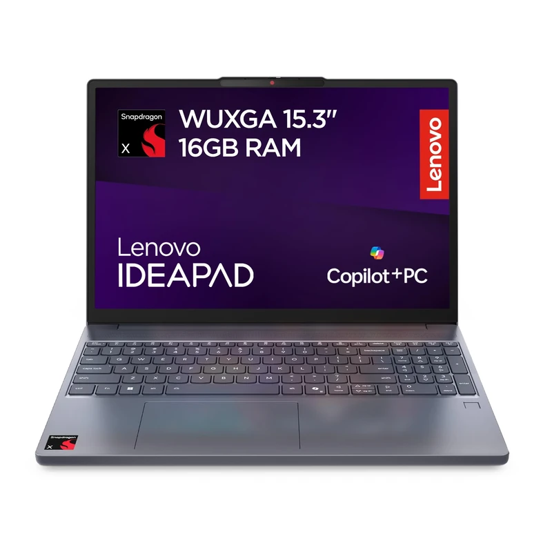 Lenovo IdeaPad Slim 3 | 15.3 inch WUXGA Laptop | Snapdragon X X1-26-100 | Copilot+ PC | 16 GB RAM | 512 GB SSD | Windows 11 Home | Luna Grey
