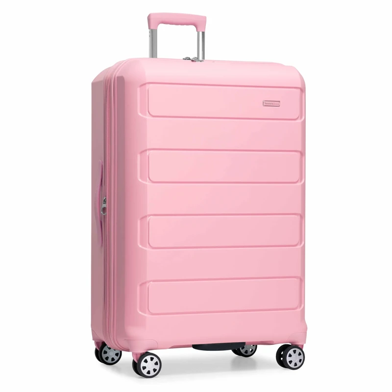 Traveler's Choice Pagosa Indestructible Hardshell Expandable Spinner Luggage, Pink, 3-Piece Set (22/26/30), Pagosa Indestructible Hardshell Expandable Spinner Luggage