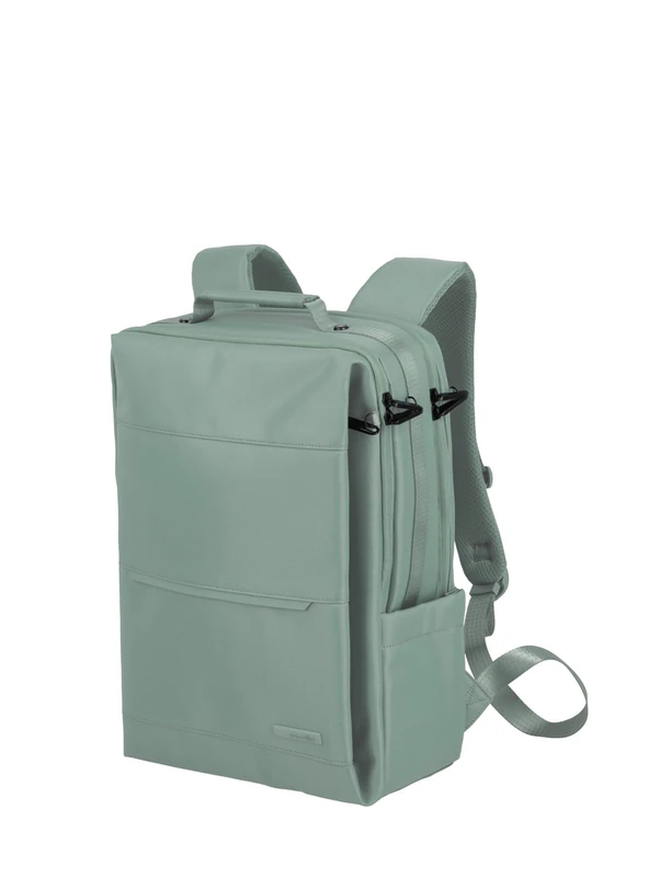 Travelite WorKFLOW Hand Luggage Backpack, Laptop Backpack, 15.6 Inches, Travel Backpack Made of Recycled Material with Safety Compartment, Sage Green, Rucksack 41 cm, Business - Image 1