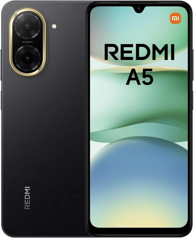 Xiaomi Redmi A5 Smartphone, 3GB+64GB, Super Clear 32MP AI Camera, 5200mAh Battery, Powerful Octa-core Processor, Immersive 6.88" 120Hz Display, Midnight Black(No Power Adapter Included)
