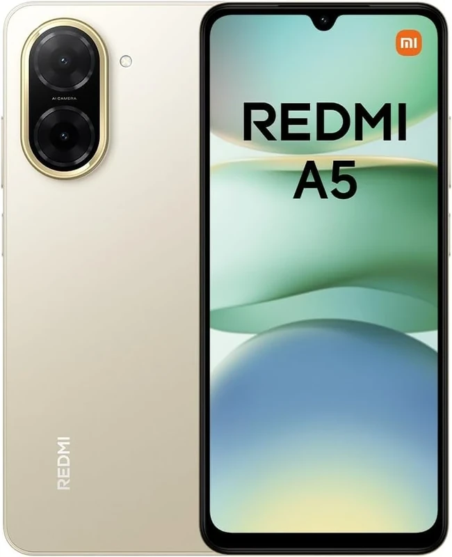 Xiaomi Redmi A5 Smartphone, 3GB+64GB, Super Clear 32MP AI Camera, 5200mAh Battery, Powerful Octa-core Processor, Immersive 6.88" 120Hz Display, Sandy Gold(No Power Adapter Included)