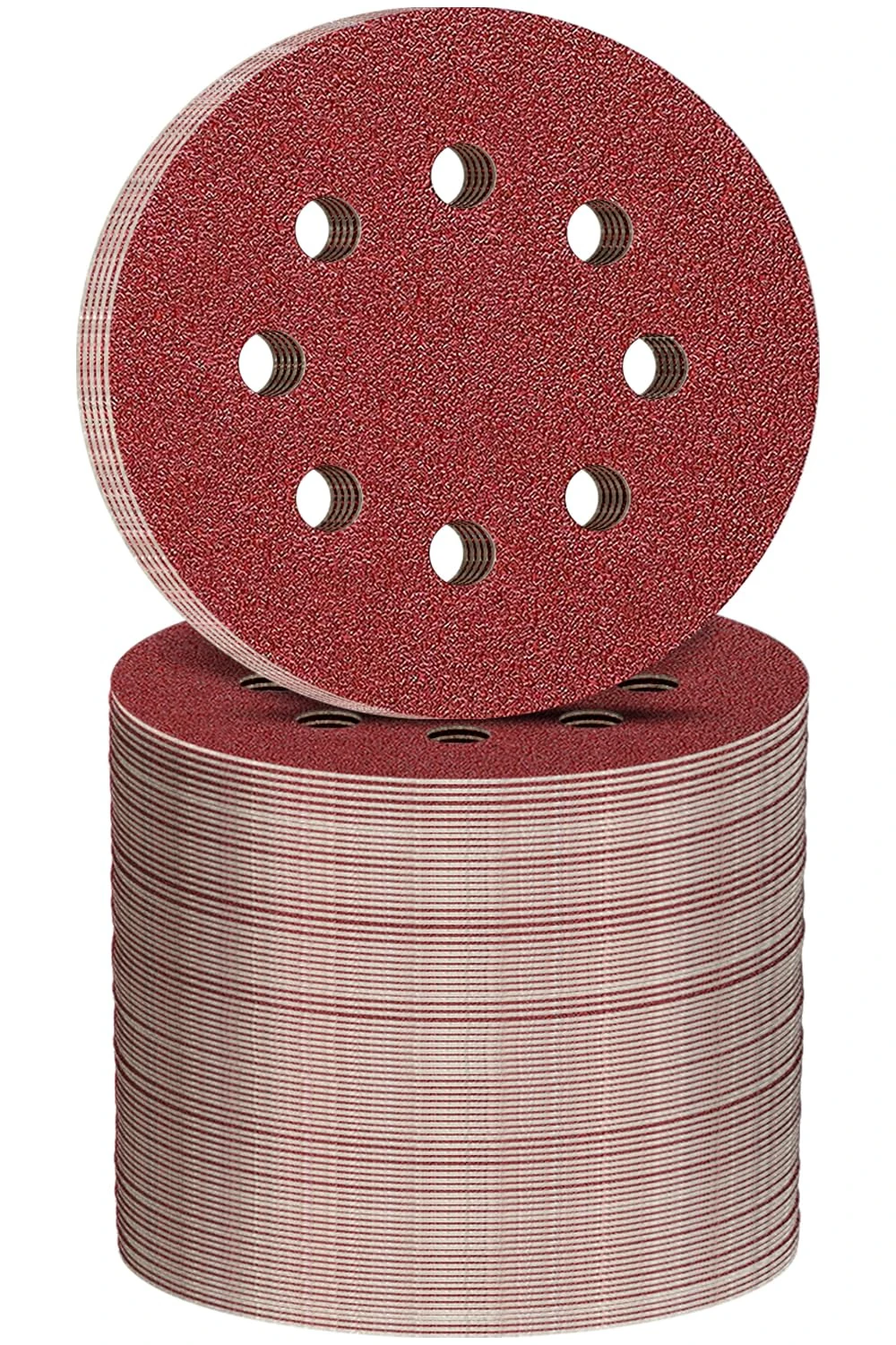 Aucenix 125mm Sanding Discs Sheets: 8 Holes Assorted Grits Sanding Pads - Hook and Loop Sandpaper Sheets for Random Orbital Sander (150Grit - 80Pcs)