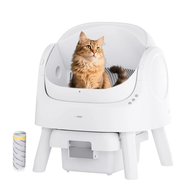 PetPivot Self-Cleaning Cat Litter Box，automatic litter tray – Open-Top, Quiet Operation, Multi-Cat Friendly, Smart Safety Sensors