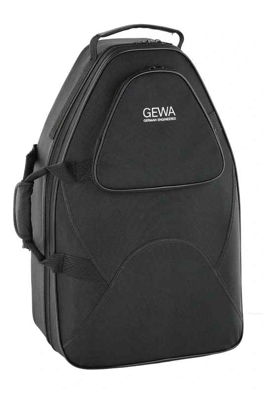 GEWA French Horn Case Synphony for French Horn with Detachable Bell, Nylon Fabric, Fibreglass Core, incl. Backpack Straps, Individually Adjustable Interior, Accessory and Sheet Music Pocket, Black