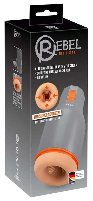 Rebel Glans Masturbator Gray/Orange/Light Skin Tone 20.4 cm
