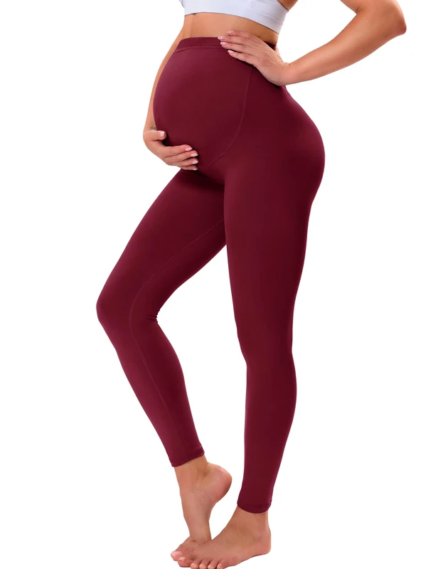 VALANDY Creamlush Maternity Leggings Over Bump Buttery Soft Belly Support Adjustable High Waisted Pregnancy Pants Yoga Pajama
