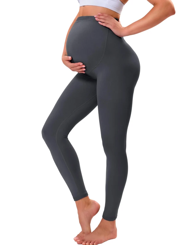 VALANDY Creamlush Maternity Leggings Over Bump Buttery Soft Belly Support Adjustable High Waisted Pregnancy Pants Yoga Pajama