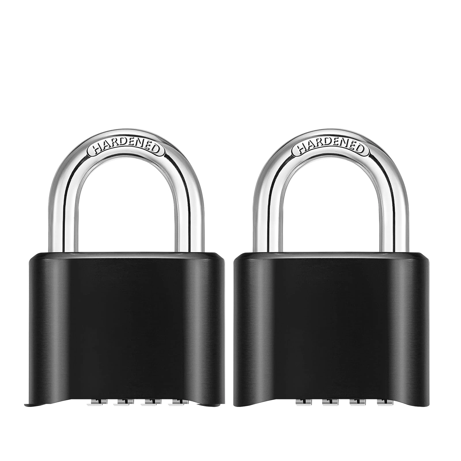 DAYGOS Outdoor Combination Padlock with 4 Digit Code, 52mm Heavy Duty Combination Lock for Gym Locker, [Weatherproof] Pad Lock with 8mm Steel Shackle for Garage, Gate, Shed, Fence, Black, 2Pcs