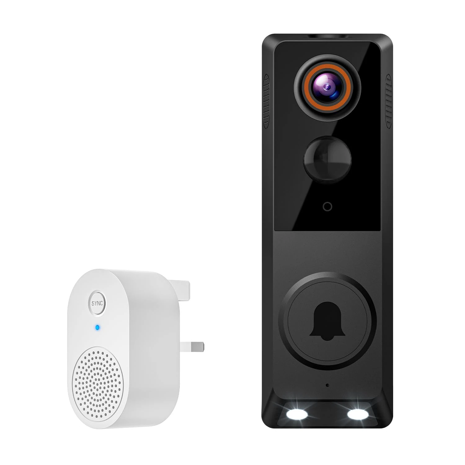BoldHero 1080p Smart Video Doorbell Camera Wireless with Doorbell Receiver, AI Human Detection and Instant Alerts, 2-Way Talk, Color Night Vision, Cloud Storage, 2.4G Wi-Fi, Live View, Battery Powered