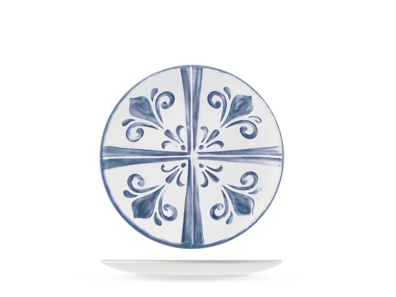 H&H, Set of 6 Azulejo Fruit Plates in 100% Decorated Melamine - Diameter 21.5 cm, Dishwasher Safe