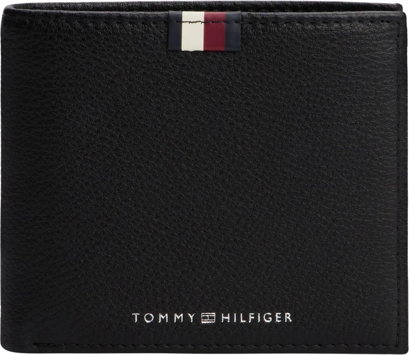 Tommy Hilfiger Men's Th Prem Lea Cc Flap and Coin AM0AM13341BDS001, Black, OS