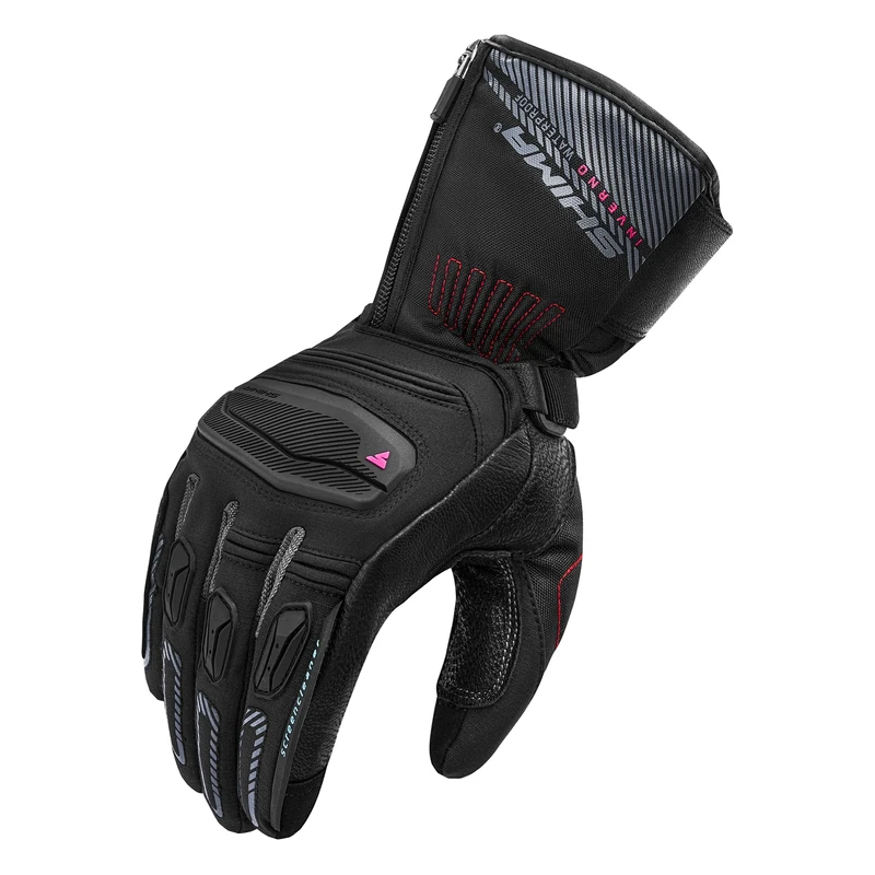 SHIMA INVERNO Motorbike Gloves Women Leather Long Biker Armoured Protectors Motorcycle Perforated Ventilated Reinforced Waterproofs Touchscreen Motorsport Glove Motorbikes (Womens, Black, M)