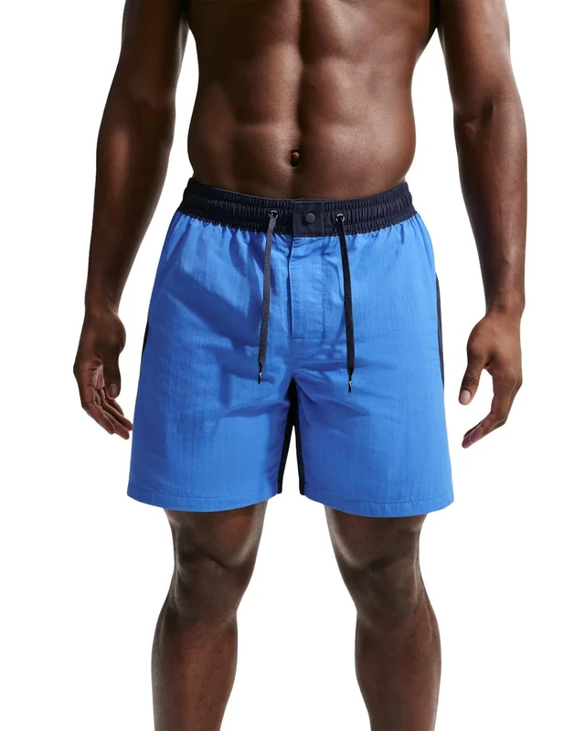 NIKE Swim Zip Color Block 7" Volley Short Blue Crystal