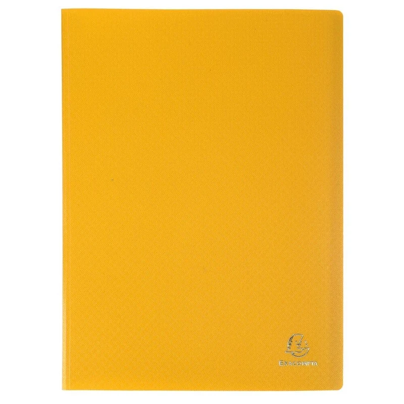 Exacompta - Ref 85109E - Box of 8 OPAK Document Protectors - 100 Non-Reflective Grained Pockets - 200 Sheets - for A4 Size - Size 24 x 32 cm - Soft Polypropylene Cover - Color Yellow