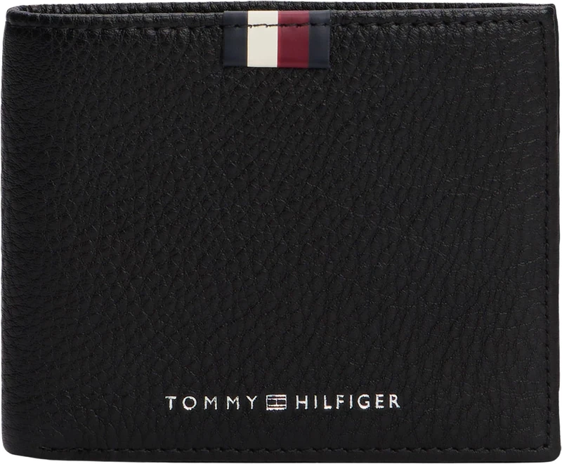Tommy Hilfiger Men's Th Prem Lea Mini Cc Wallet AM0AM13342BDS001, Black, OS
