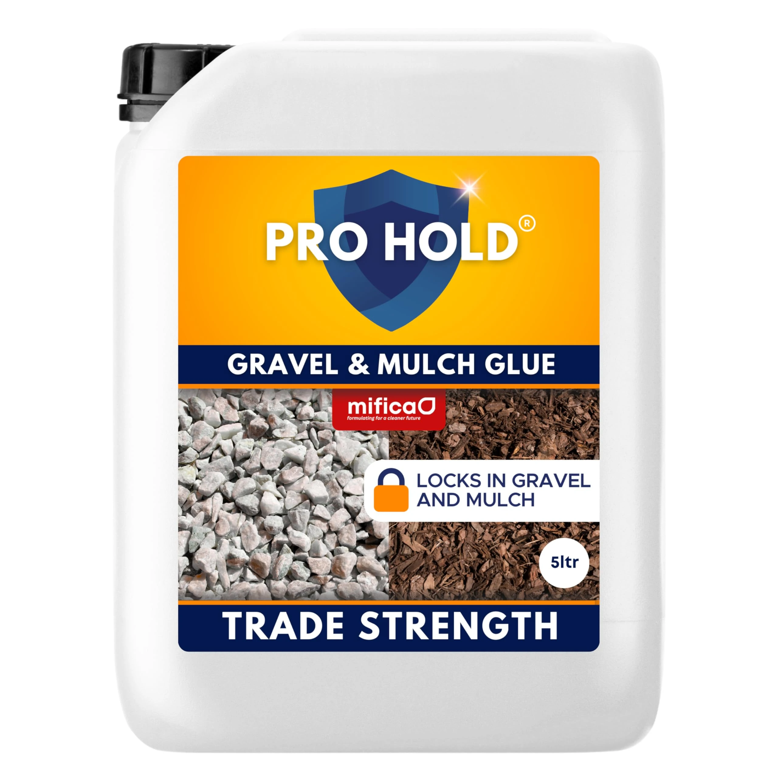 Mifica Prohold Resin Gravel Glue 5L - Trade Strength Solution for Garden gravel, Mulch glue, Pebble glue