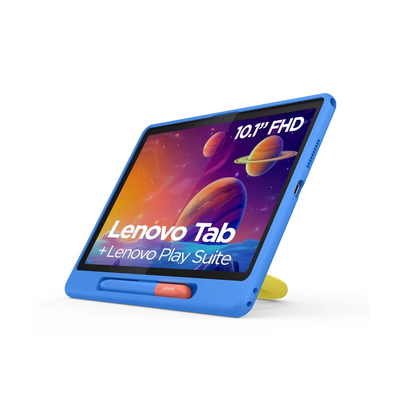 Lenovo Tab WUXGA 10.1 Inch Touchscreen Tablet (MediaTek Helio G85, 8 Cores, 4GB RAM, 64GB eMMC 5.1, Android 14, Wifi5 + Bluetooth) Transparent Case + Stylus – Grey - Image 1