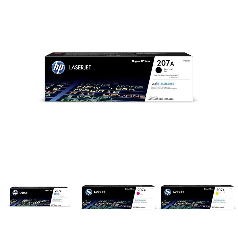 HP 207A Original LaserJet Toner Cartridge Bundle - Black, Cyan, Magenta, Yellow