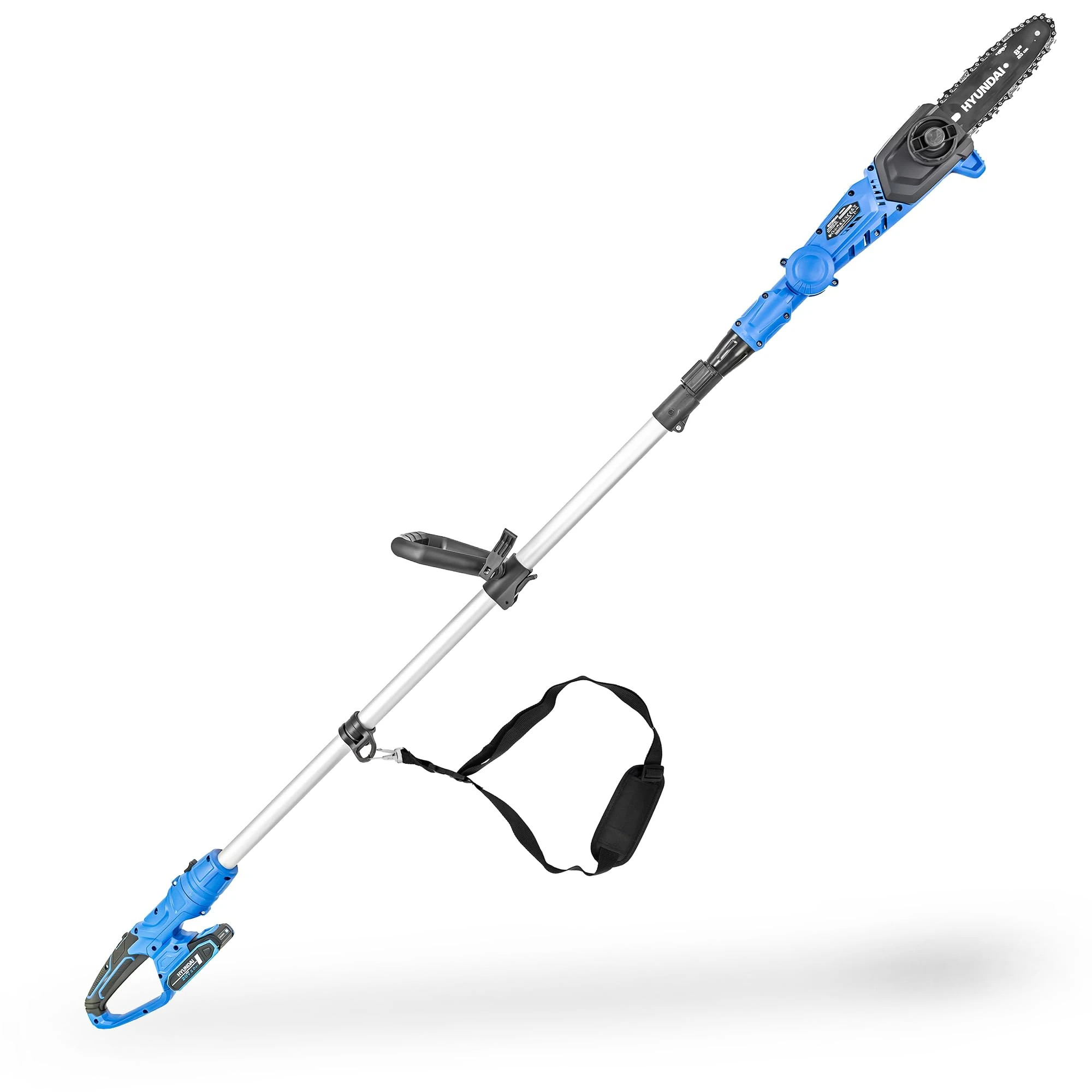 Hyundai 20V Cordless Pole Saw, 180mm Bar, 3.3m Reach, 2Ah Battery and Charger, Telescopic