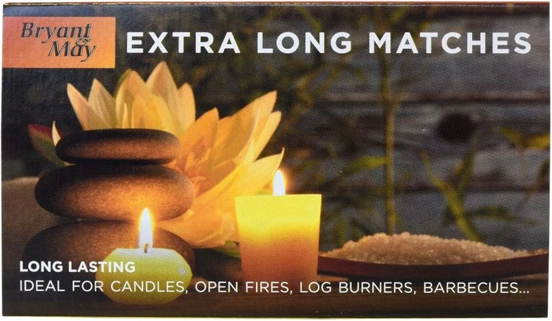 Bryant & May Safety Matches, Extra Long - Household Matches for Candles, Fireplaces, BBQs, Gas Cookers, Wood Burners, Fire Pits, Camping & Emergency Use (1 Pack) - Image 1