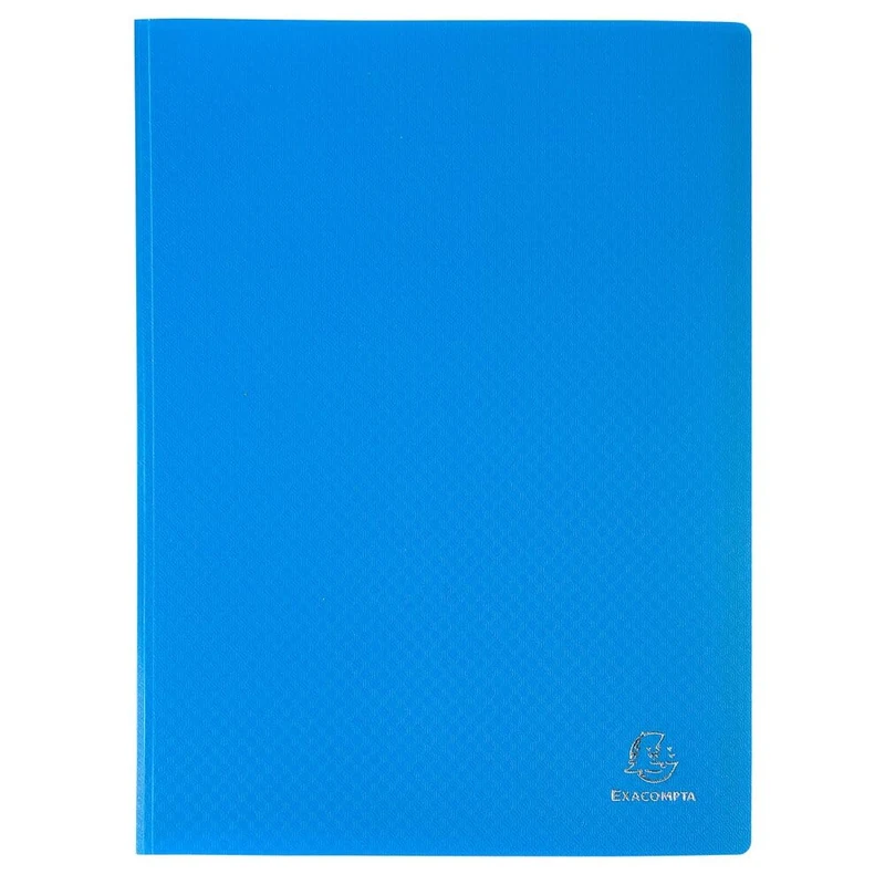 Exacompta - Ref. 8822E - Box of 20 OPAK Show folders - 20 Smooth Crystal Clear Pockets - 40 Viewing Sides - A4 Format - Dimensions 24 x 32 cm - semi-Rigid Polypropylene Cover - Light Blue