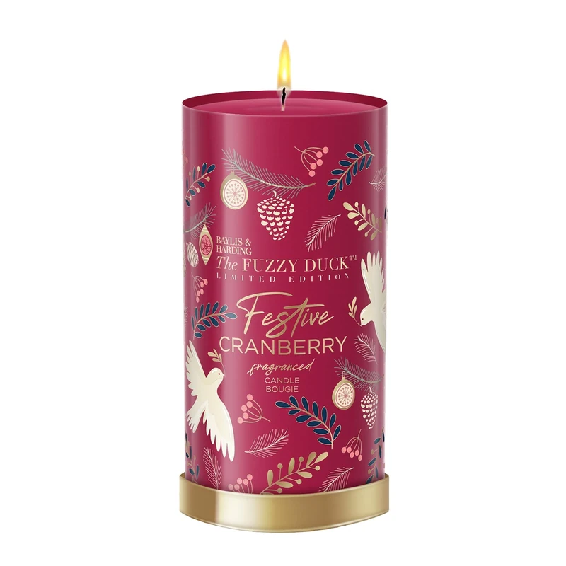 Baylis & Harding The Fuzzy Duck Winter Wonderland Festive Cranberry Candle Gift - Vegan Friendly