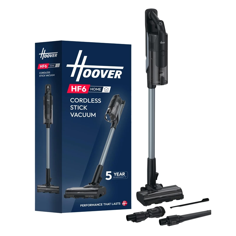 Hoover HF6 Cordless Stick Vacuum Cleaner, Floor Sensor, Dual Way Clean, Up to 100 Min Runtime, Anti Hair Wrap, Double Edge Cleaning, Versatile, QuickPark, Portable, 660w [HF610H]