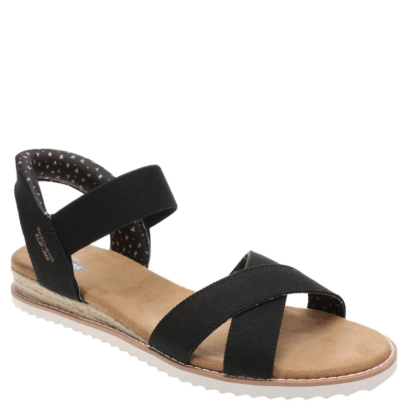 Skechers Women's DESERT KISS GOLDEN LILY Sandals, Black Washed Canvas, 7 UK - Image 1