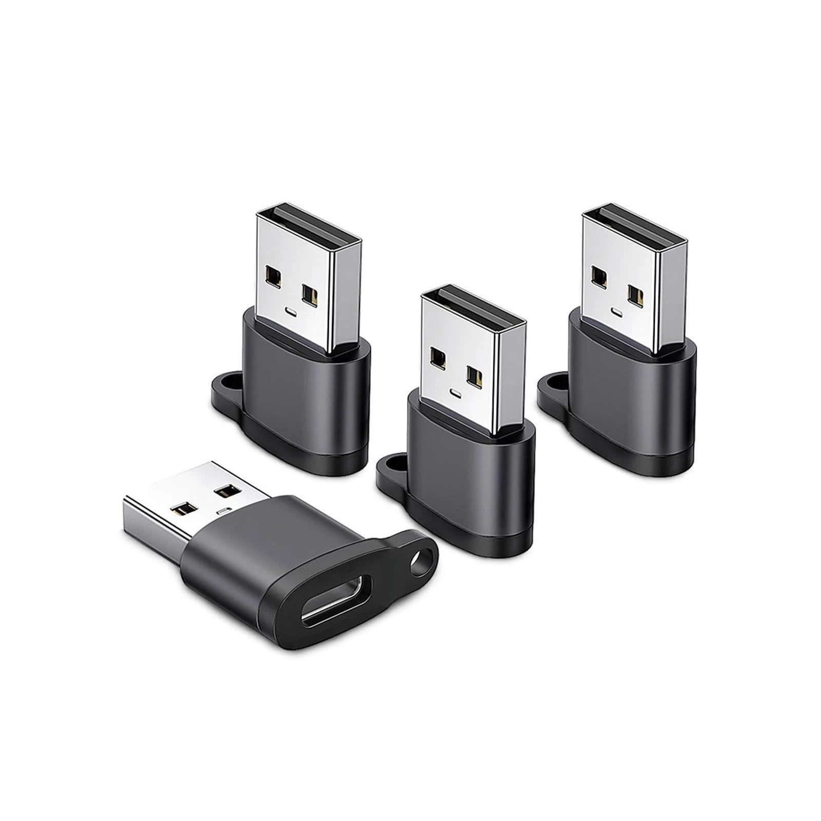 USB C to USB Adapter 4 Pack, USB 3.0 Type C Female to USB A Male Converter, Compatible with MacBook, iPhone 16/15/14, iPad, Apple Watch 10/9/8, Smartphone, Galaxy S24/S23/A34, AirPods, Tablet, Laptop