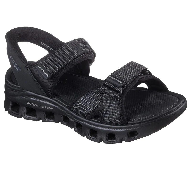 Skechers Men's Glide-Step Pro Sandal Salvoe, Black Textile/Pu, 12 UK