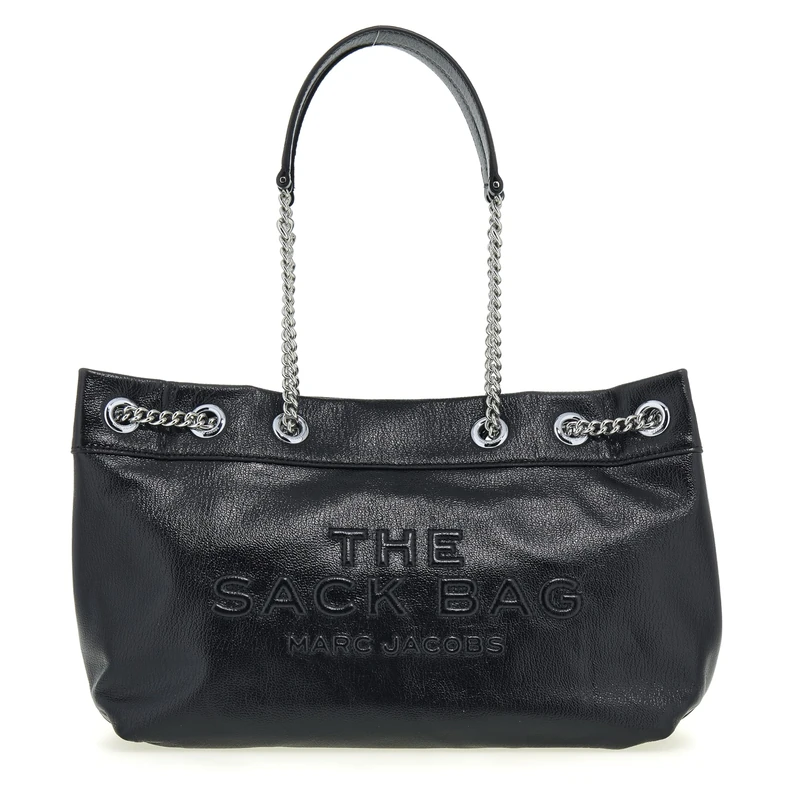 MARC JACOBS Women's The Chain Sack Bag, Black, 36×10×29
