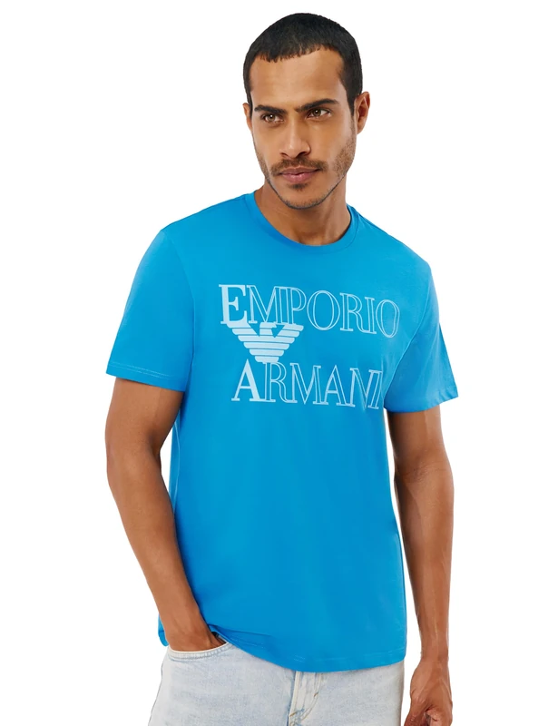 Men's Bold Logo Crew Neck T-Shirt Blue M