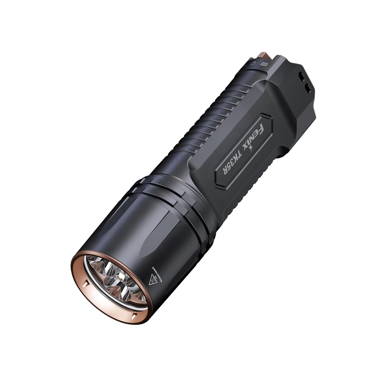 Fenix TK35R Rechargeable Outdoor & Security Torch | 5800 Lumen | 610m | 105 Hrs Max | FlexiSensa Tail Switch | 2 Level UV Lighting | Sliding Port Cover | IP68, Black
