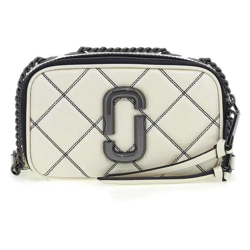 MARC JACOBS Women's The Snapshot Bag, White/Black, 32×17×27