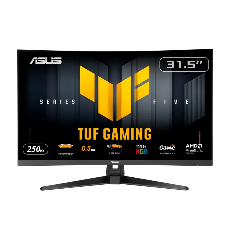 ASUS TUF Gaming VG32VQM5B, Curved Gaming Monitor, 31.5" Full HD VA (1920 x 1080), 0.5 Response Time, 250Hz, Speaker, ELMB Sync, FreeSync Premium, HDMI and DisplayPort, DisplayWidget Center